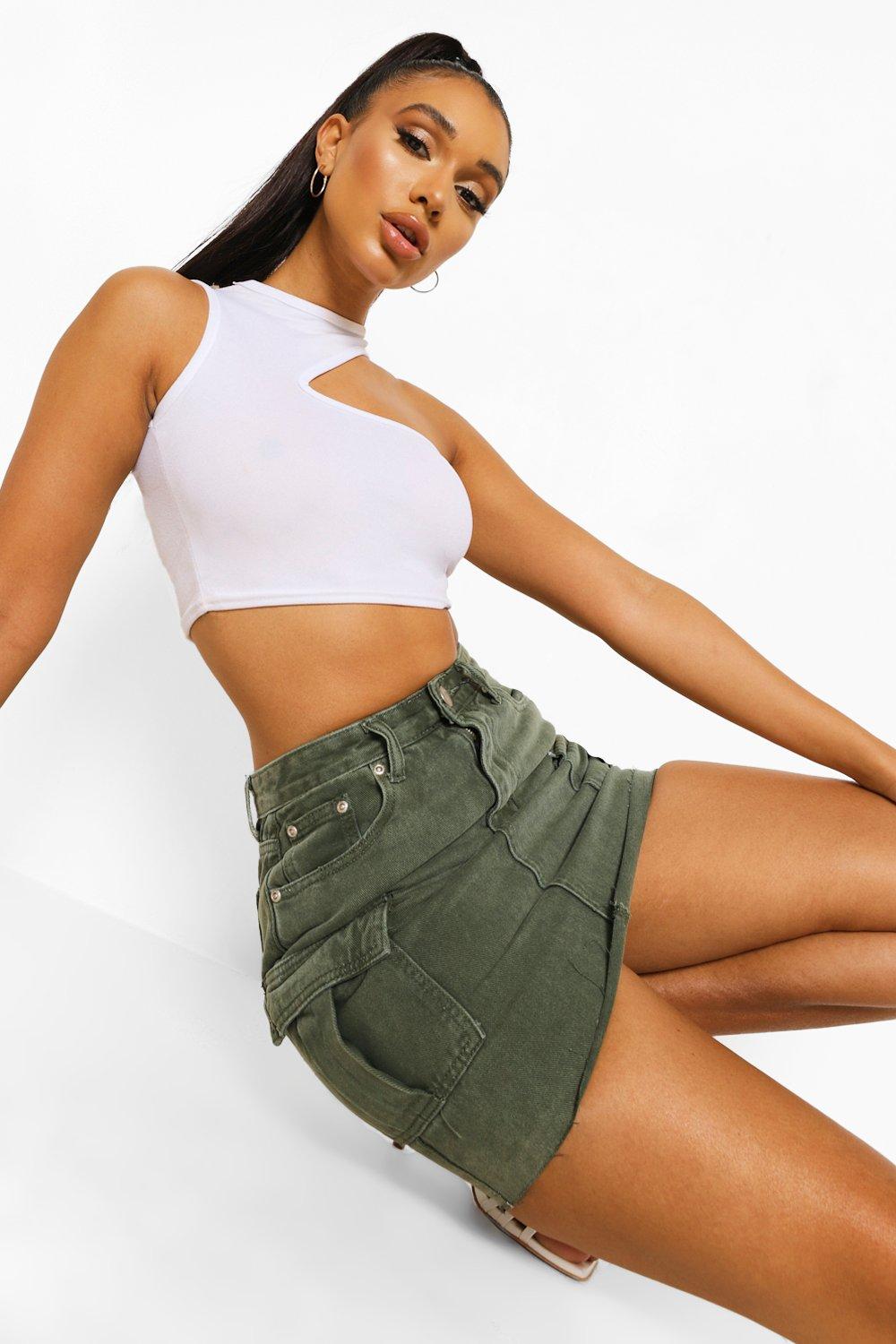 Khaki shop jean skirt